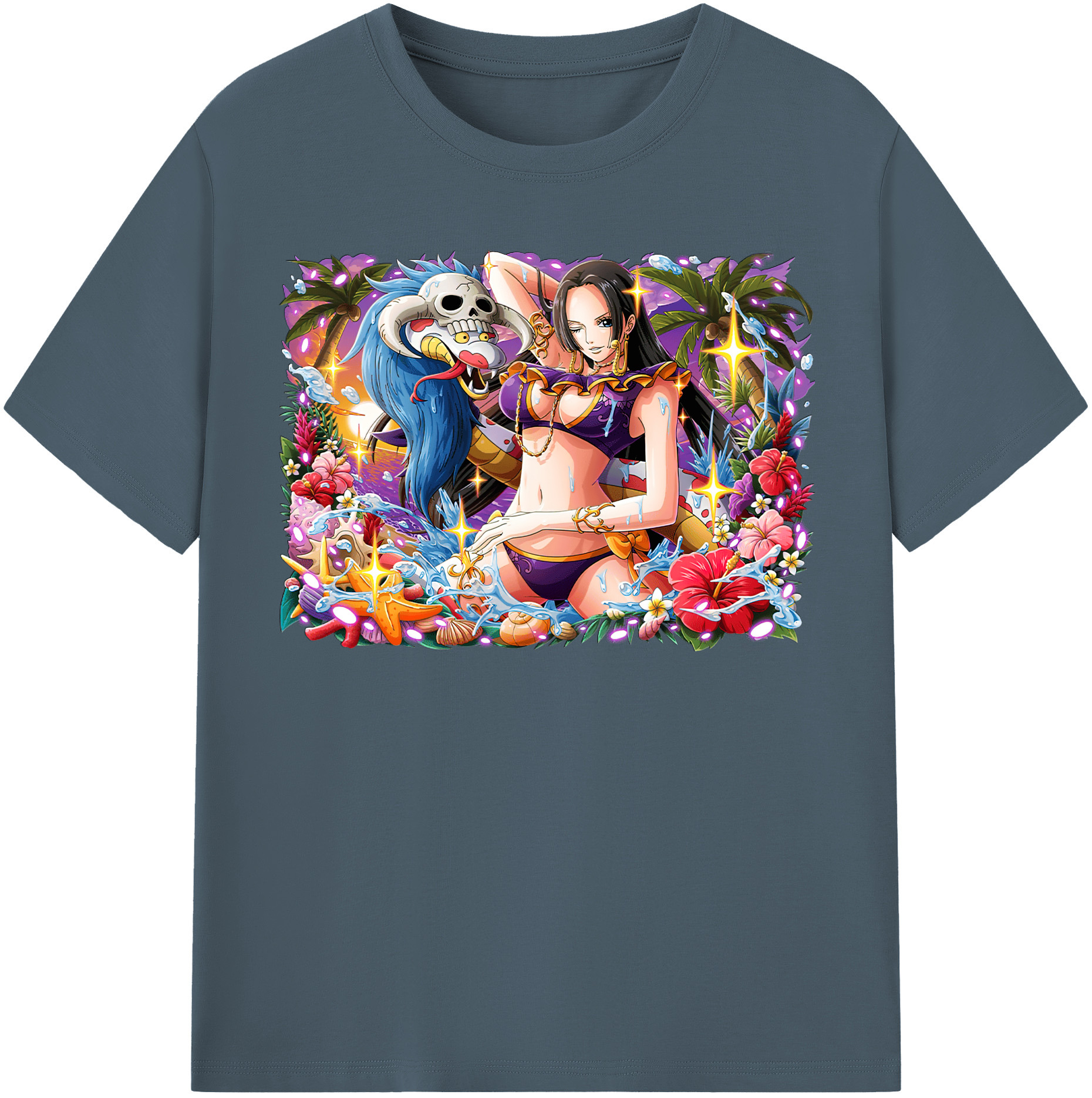 ワンピース ボア・ハンコック ONE PIECE Boa·Hancock 綿100％半袖Tシャツ（フロントプリント）